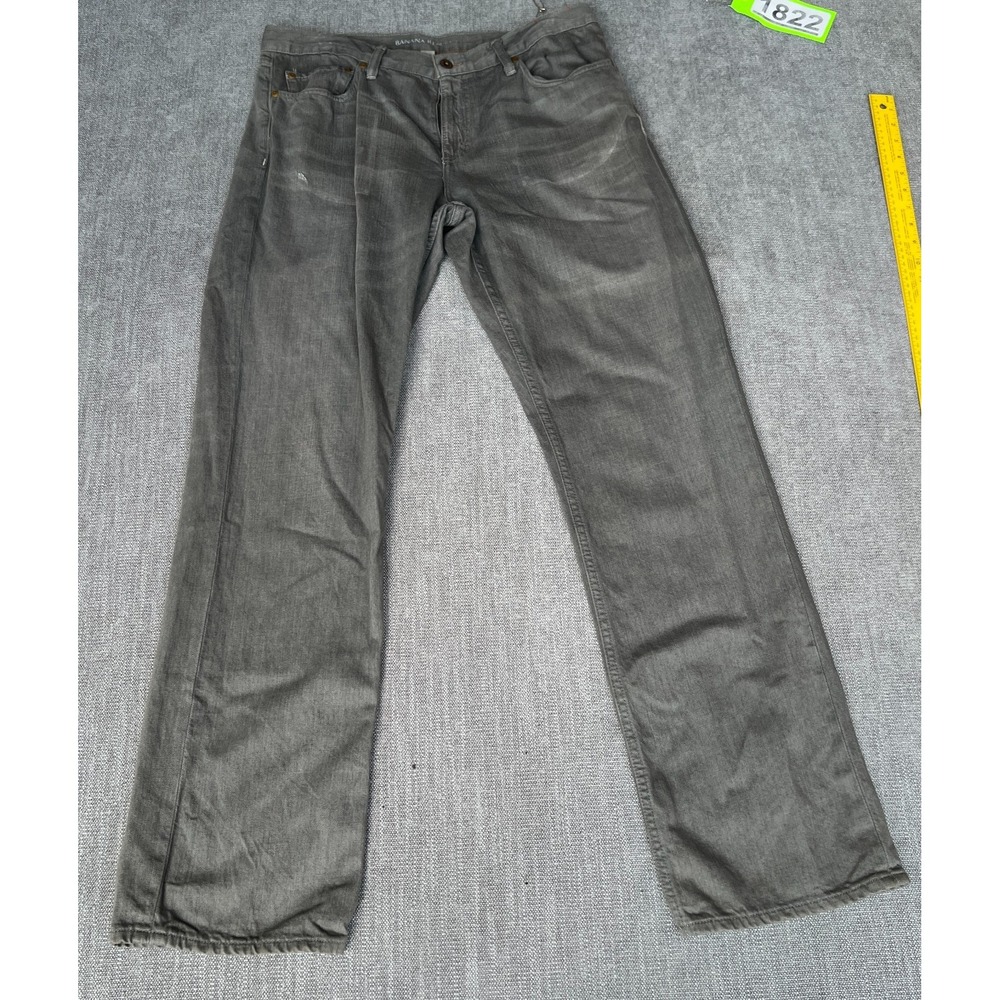 Banana Republic Jeans Mens 34x32 Gray Denim 5-Pocket Straight Leg Streetwear
